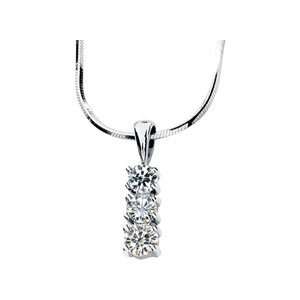  IceCarats Designer Jewelry Gift 14K White Gold Created Moissanite 