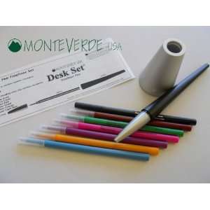  Monteverde Artista Desk Set Black Withsilver Fineliner Pen 