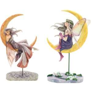  Moon Fairy Figurines Set of 2 ~ Enchanted Moon JG50130, Moon Flower 