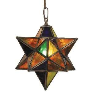   Multi Colored Moravian Star Pendant Ceiling Fixture