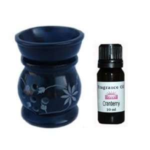 Black Flower Aromatherapy Oil Burner Diffuser with Cranberry Fragrance 