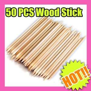  50 nail art orange wood stick cuticle pusher tool 085 