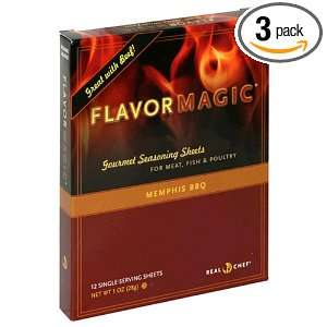 Flavor Magic Gourmet Seasoning Sheets, Memphis BBQ, 12 Count Box (Pack 