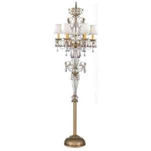   Light Floor Lamp in Heirloom Gold with Midsummer Nights Dream crystal