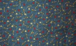 Shelley Loves Christmas Holly Blue Quilt Fabric  
