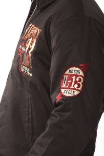 Lucky 13 Racing the Devil Jacket Embroidered Motorcycle Lined Jacket 