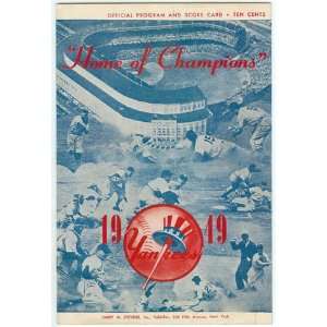  1949 New York Yankees Official Score Card   Sports 