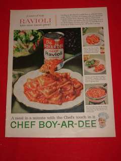 1961 Chef Boy Ar Dee Beef Ravioli Vintage Ad  