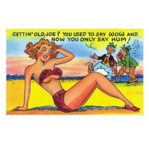  Pin Up Beach Girl, Getting Old Joe Giclee Poster Print 