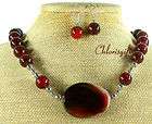 AUTUMN JASPER RED AGATE NECKLACE EARRINGS SET items in CHLORIS GIFT 