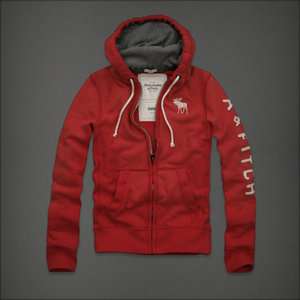 New Abercrombie Mens Hoodie Jacket Morgan Mountain Red Size L  