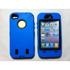  Iphone 4 Body Armor Case Otterbox Style Blue and Black 3 