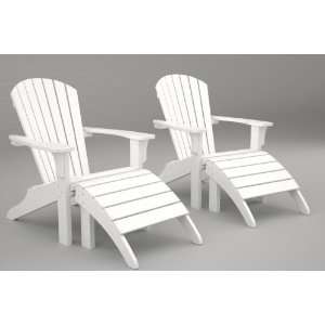    Seashell Adirondack Set With Ottomans Patio, Lawn & Garden