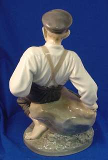 LARGE Royal Copenhagen Figurine BOY ON STONE #1659  