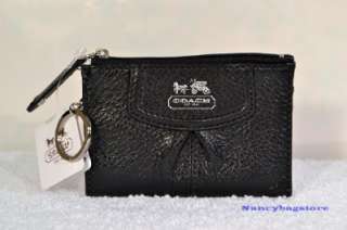 NWT Coach 46678 Madison Leather Mini Skinny Wallet (Black)  