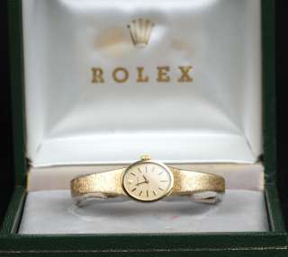 Vintage Ladies Rolex 14K Solid Gold Case & Bracelet Wrist Watch w/Box 