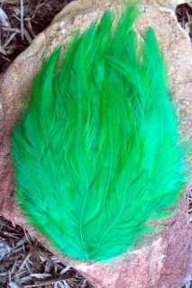 BRIGHT KELLY GREEN ROOSTER HACKLE FEATHER PAD LOW SHIP  