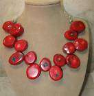 HUGE 19 16MM column red coral bead NECKLACE  