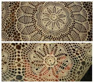 Handmade Crochet Lace Tablecloth 68.5 round  