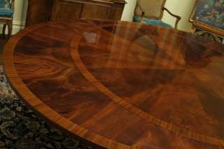 Round to Oval Mahogany Dining Table, High End Designer  