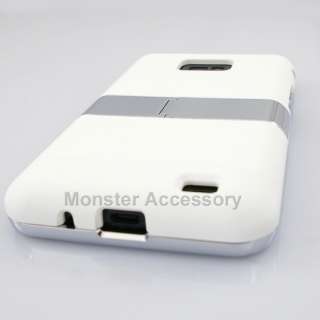 Protect your Samsung Galaxy S 2 with White Chrome Kickstand Rubberized 