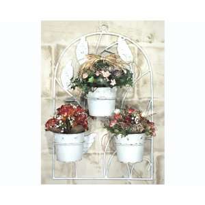  Wall Hanging with 3 Planters, White Patio, Lawn & Garden