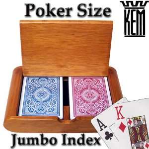  Kem Arrow Red/Blue Poker Jumbo 100% Plastic Playing Cards 