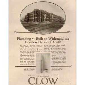 1927 Clow Plumbing Equipment Advertisement featuring Chicago Fenger 