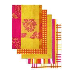   Egyptian Flat Kitchen Towel Set Tossed Floral, Bright