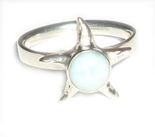 Sterling Silver Larimar Star Ring  