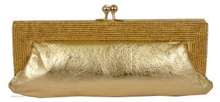   Leather Clutch Handbag Purse Black Gold Pewter Bronze or Silver  