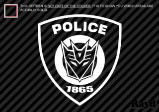Police Decepticon Barricade Shield Sticker Decal Die Cut vinyl  