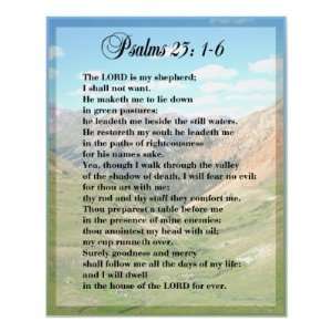  Psalm 23 Framable Poster Print