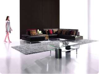 Modern microfiber u sectional sofa set with end tables  