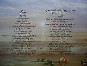 SON & DAUGHTER IN LAW PERSONALIZED POEMS CHRISTMAS GIFT  