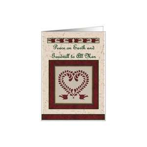  Christmas Heart and Doves Quilt Card Health & Personal 