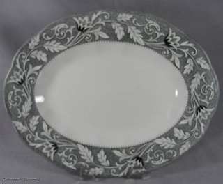 Meakin English Staffordshire Renaissance Black White Platter 