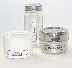  clear spice labels for canisters works great with stainless steel 