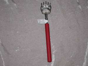   Pocket Extendable Back Scratcher Claw Metal Telescopic Red Grip NEW