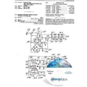  NEW Patent CD for REMOTE CONTROL WIRING SYSTEM Everything 