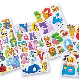  52 Removable Alphabet and Numbers Wall Stickers 