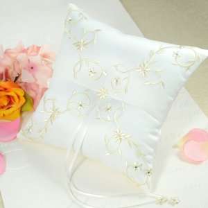   Wedding Favors Ivory Sparkling Entwined Ring Pillow 