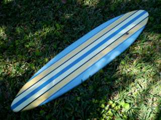   Classic Pinstripe Style Longboard Surfboard Wall Art Solid Wood FL