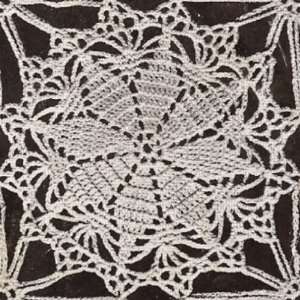  Crochet PATTERN to make   MOTIF BLOCK Lucky Star Round Tablecloth 
