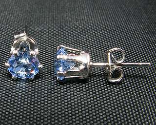 First Gift Round Cut Tanzanite 18K White GP Earrings  