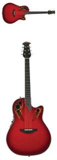   Series Custom Elite Acoustic Electric Guitar Red Tear Drop & 8158 Case