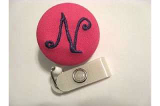 PERSONALIZED MONOGRAMMED RETRACTABLE ID NAME BADGES  