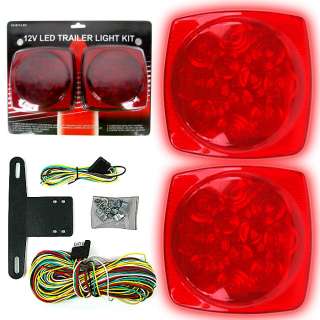 12 Volt LED Trailer Tail Light Kit   up to 80 wide 844296049240 