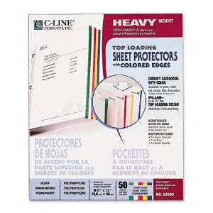  C Line  Poly Sheet Protectors Letter, Edge Strip in Five 