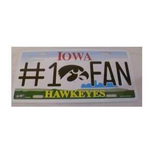 NCAA IOWA HAWKEYES #1 FAN TEAM METAL License Plate  Sports 